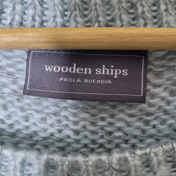 Wooden Ships Blue Mohair Blend Sweater Cozy Oversized Knit, Coastal Winter Vibes - Picture 7 of 8